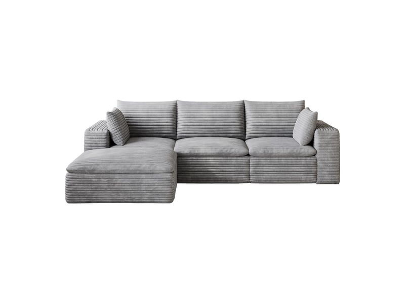 Canapé design nuage tissu côtelé design double couche coussins amovibles gris foncé sans montage  - Conforama E