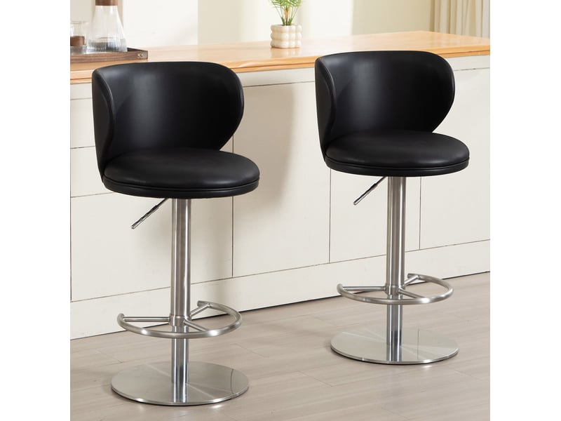  Tabouret de bar 52.5x52.5x116 cm pivotant réglable en hauteur métal noir  - Conforama C