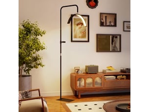 Lampadaire led demi-lune rotative 350°, lampadaire sur pied salon dimmable 36 w, noir, 7 températures de couleur