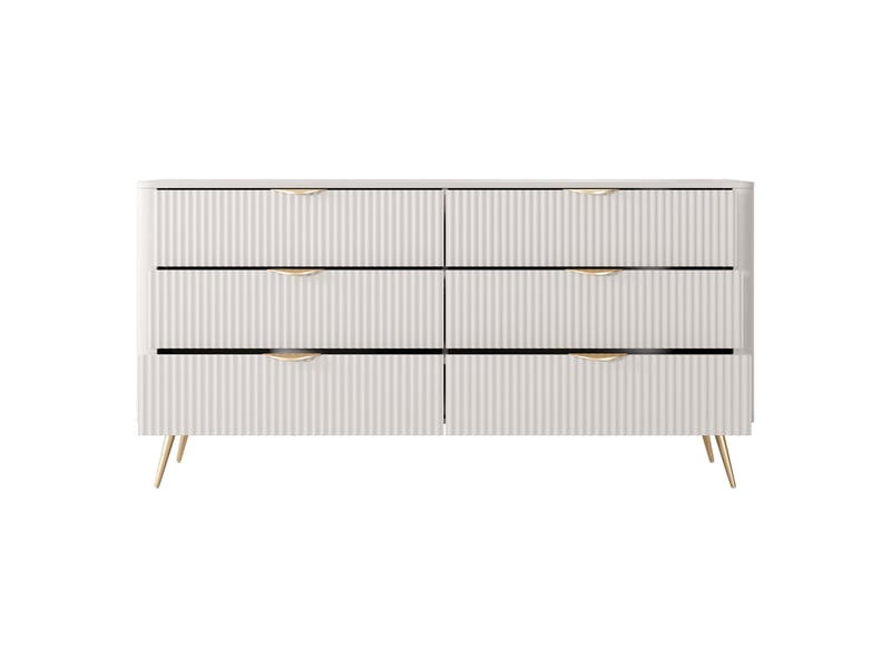  Buffet hali, commode 6 tiroirs, 163x38x81h cm beige Hali - Conforama E