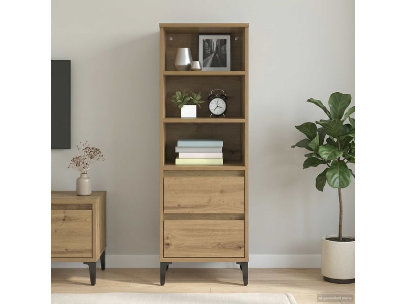  Buffet - haut armoire chêne artisanal 40 x 36 x 110 cm bois d'ingénierie  - Conforama D