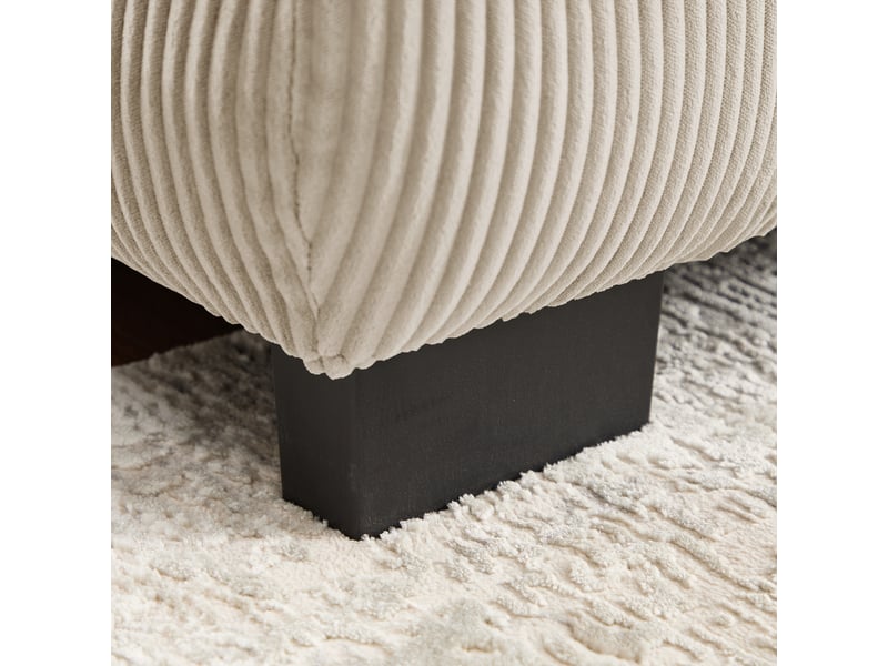  Canapé pouf 72,5x67 cm - pouf repose-pieds - assise en mousse haute densité - côtelé - beige  - Conforama R
