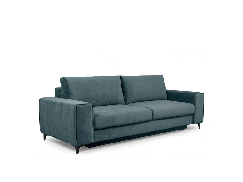  Canapé droit fiesole en velours bleu pétrole - 3 places 3CA52.PI.3D.C.24 - Conforama D