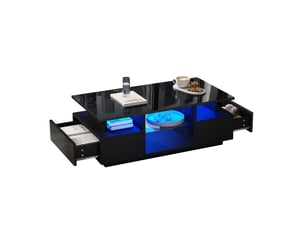 Table basse rectangulaire coloris noir <strong></strong> <strong></strong> - 50 cmx100 cm