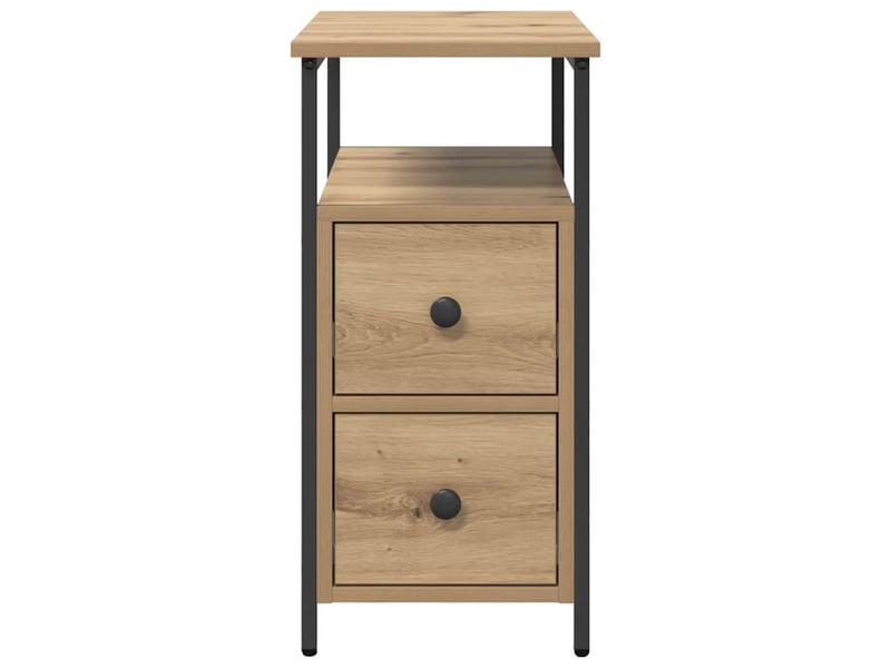  Table de chevet - cabinet de chevet - table de nuit chêne artisanal 30 x 60 x 60 cm  - Conforama E