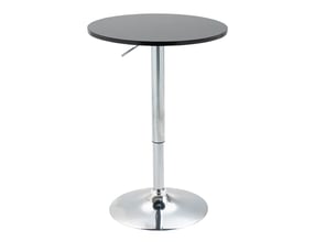 Table de bar ronde réglable avec plateau pivotant et base stable antidérapante, en mdf et métal, noir, ø 61 × 70-90 cm