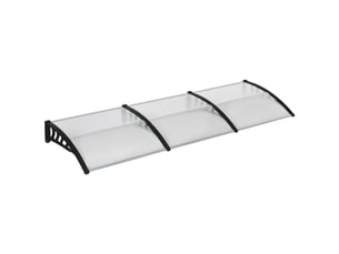 Store extérieur pour portes et fenêtres 303 x 96 cm, toit de protection transparent en polycarbonate