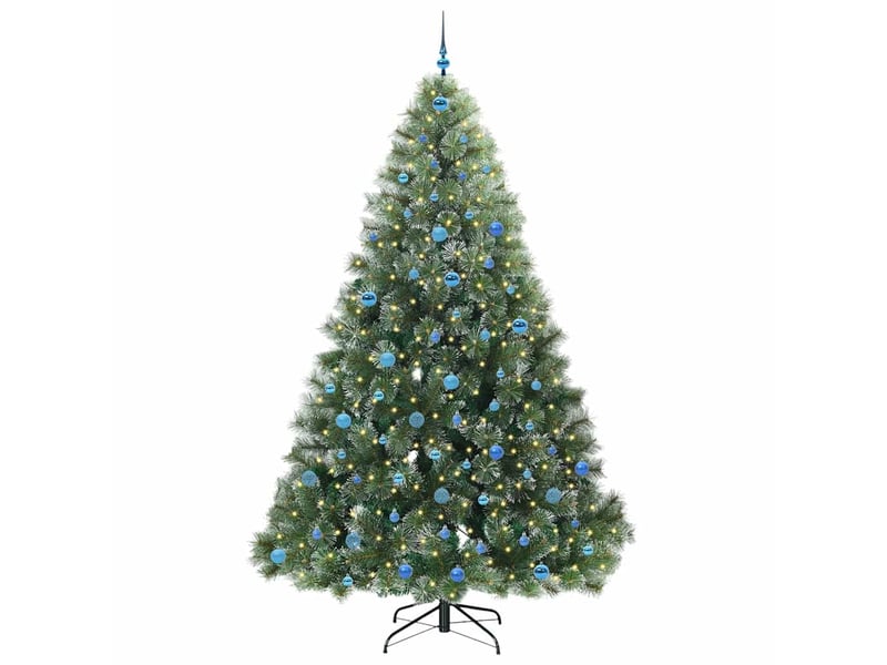  Sapin de noël artificiel, arbre de noël avec 300 led vert 240 cm pe et pvc shl1958  - Conforama C