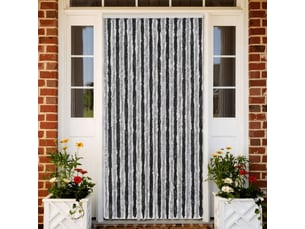 Rideau anti-mouches, moustiquaire gris et noir 100x220 cm chenille cf43545