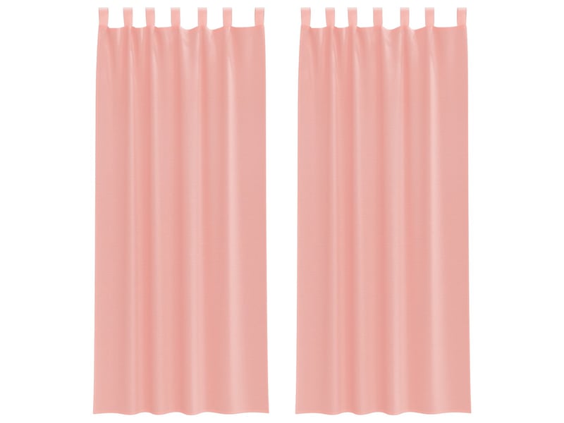 Lot de 2 rideaux en voile, voilages avec passe-tringles rose cf44480 - Conforama A