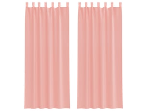 Lot de 2 rideaux en voile, voilages avec passe-tringles rose cf44480