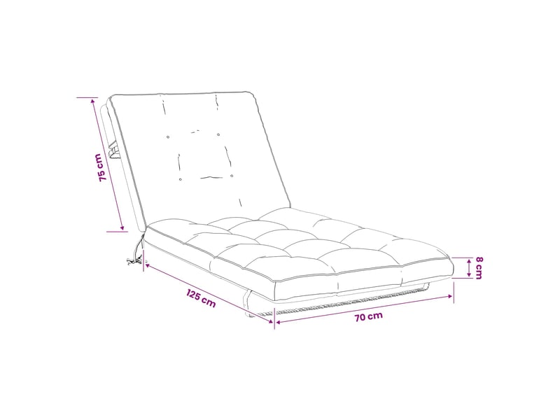 Coussin de transat, coussin pour bain de soleil vianen 100 % polyester crème 200 x 70 x 8 cm cf56299 - Conforama E