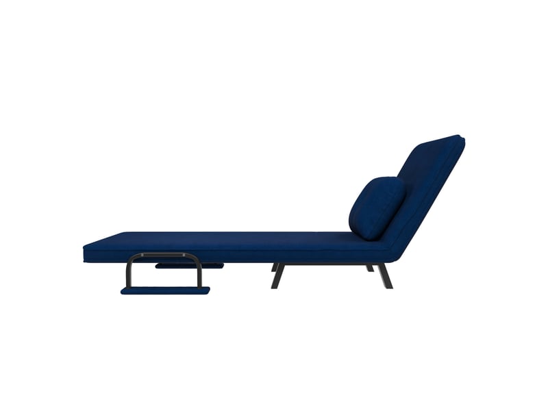  Fauteuil relax inclinable 5 positions 60x60x79 cm chenille bleu  - Conforama R
