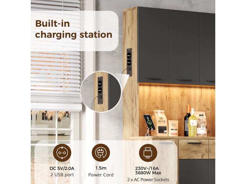  Colonne de cuisine, 100x40x180 cm, bicolore cao-N635P4590969798N-conf-NEW - Conforama R