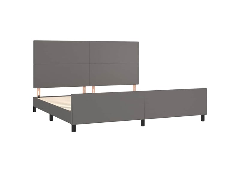  Lit double- lit adulte -  cadre de lit sans matelas gris 200x200 cm similicuir  - Conforama C