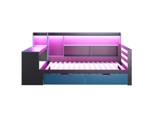 Lit simple 90x200 cm LEYTN coloris noir