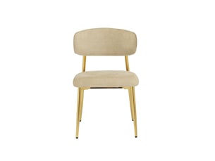 Lot de 4 chaises de salle à manger,tissu polyester,marron et doré