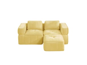 Canapé d'angle réversible fixe 2 places Polyester