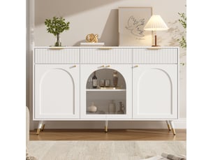 Buffet 4 porte(s)  3 tiroir(s) REDOM  - 140 cm coloris blanc 