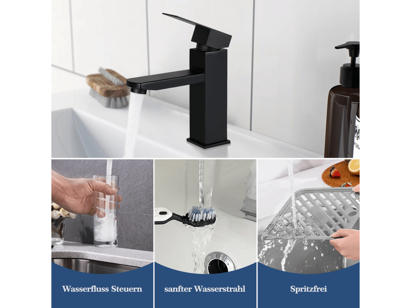  Nettlife robinet de salle de bain noir pour lavabo  - Conforama D