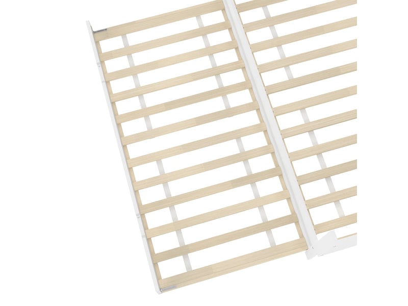  Lit double 140x200 en bois avec bureau intégré et lit gigogne 90x190 - blanc  - Conforama R