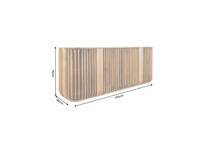  Buffet ritmo 4 portes en bois massif de manguier et d'acacia foncé - marron - 170 cm  - Conforama C
