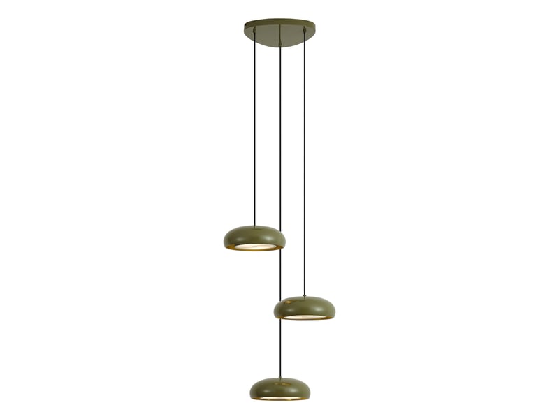  Suspension rétro verte avec abat-jour en métal 6 lumières - macaron  - Conforama A