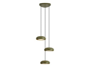 Suspension rétro verte avec abat-jour en métal 6 lumières - macaron