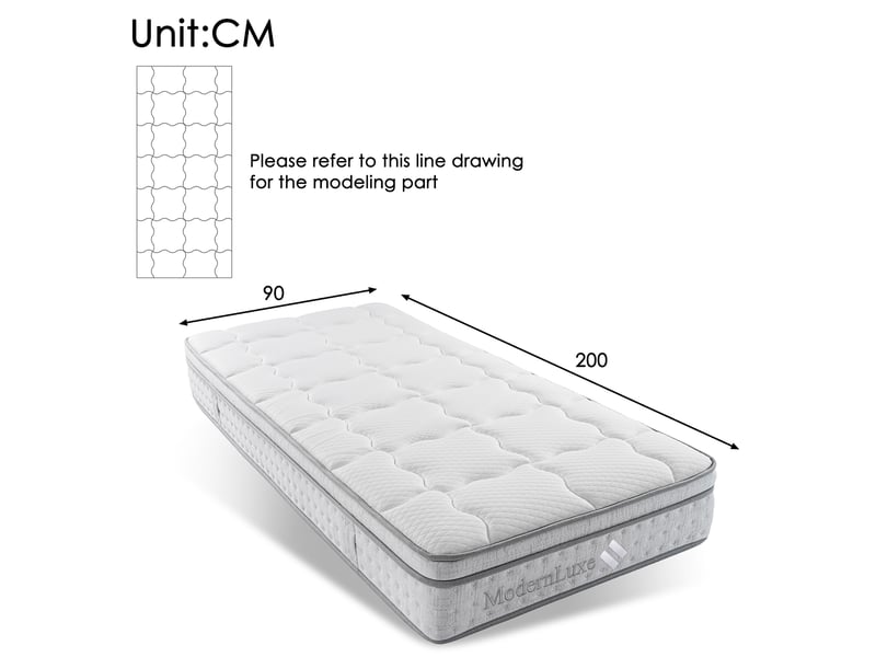 Matelas hybride à ressorts ensachés 7 zones h3 avec mousse froide respirante et base antidérapante pour chambre - Conforama C