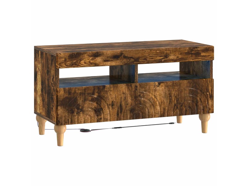  Ensemble de 3 meubles tv led chêne fumé bois d'ingénierie shl36489  - Conforama E
