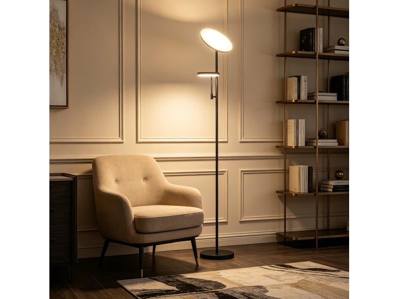  Lampadaire led double éclairage réglable 42 w homvra  - Conforama C