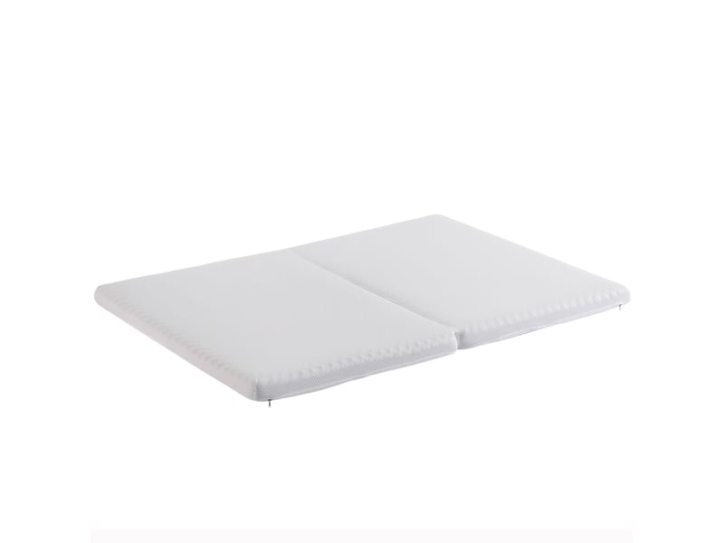  Matelas pliable 140 × 200 cm et 140 × 100 cm en mousse h3, déhoussable, antidérapant, blanc  - Conforama A