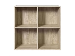 Bibliotheque coloris bois clair 4 étagère(s) WISHDOR - 29.5 cm x 60 cm