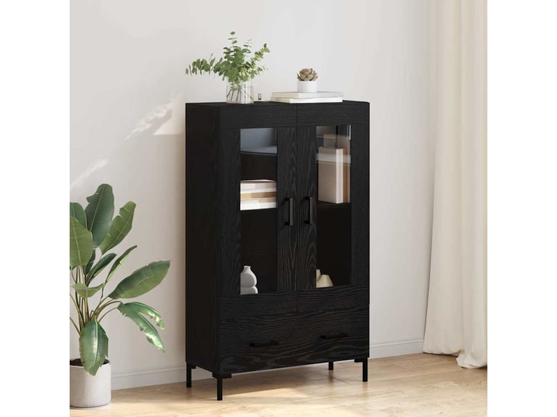  Buffet - haut armoire chêne noir 69,5 x 31 x 115 cm bois d'ingénierie  - Conforama B