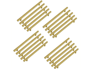 Lot de 20 poignées dorées pour meubles, poignées pour armoires de cuisine, poignées en acier inoxydable de 128 mm