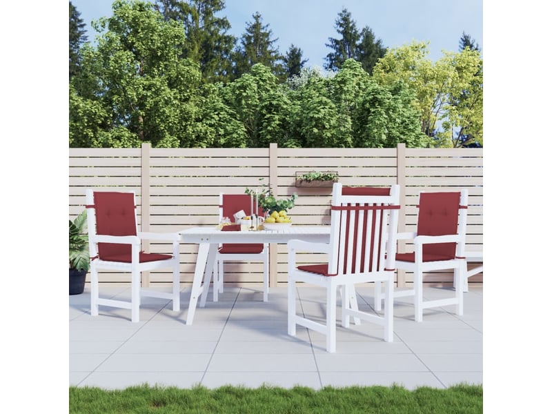  Lot de 4 coussins de chaise dossier bas rouge bordeaux mélangé cf59416  - Conforama C