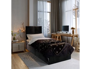 Lit avec rangement 80x200 cm <strong>MASSENO</strong> <strong></strong> coloris noir