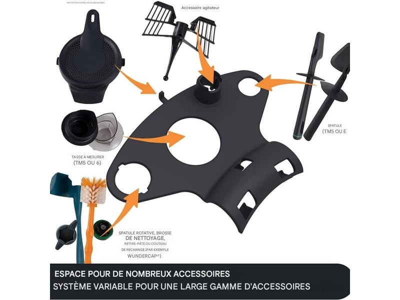 Lot de 2 organiseurs d'ustensiles de cuisine avec espace pour 5 accessoires pour tm5 et tm6, noir - Conforama D