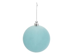 Lot de 2 boules de noël en velours rose et bleu d. 80 mm