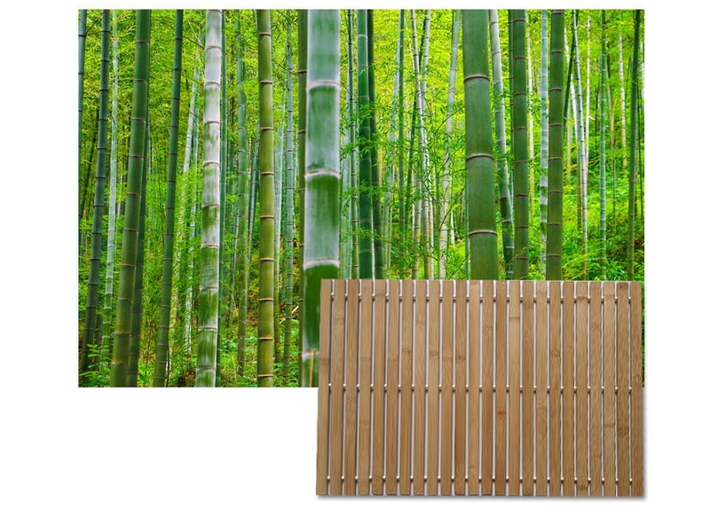  Tapis de sol antidérapant en bois d'acacia caillebotis salle de bain 60x40cm  - Conforama D