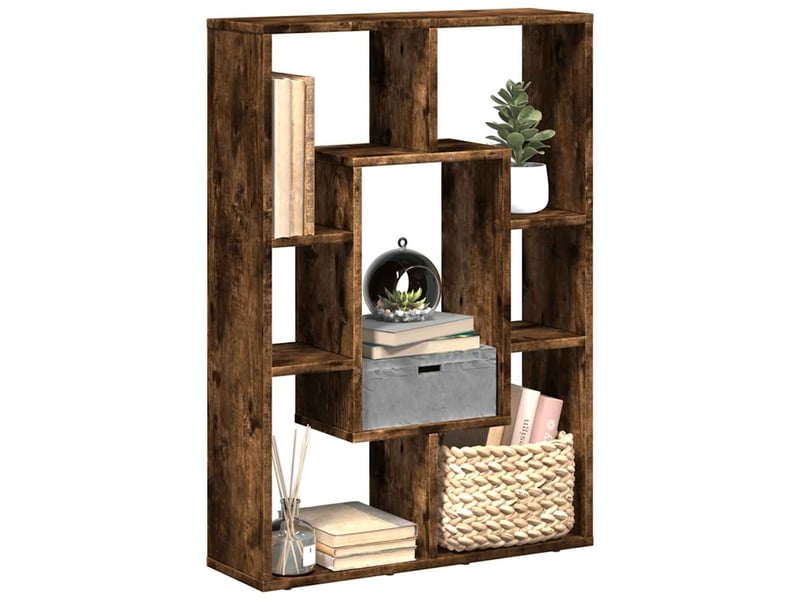  Bibliothèque, étagère de rangement chêne fumé 63x20x90 cm bois d'ingénierie  - Conforama B