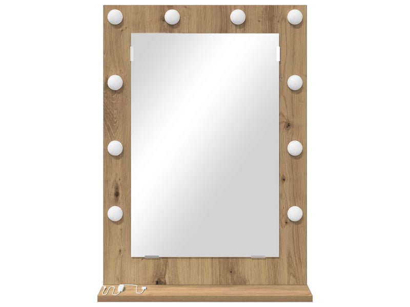  Miroir de vanité, miroir de coiffeuse chêne artisanal 70 x 50 x 18 cm rectangulaire cf62753  - Conforama D