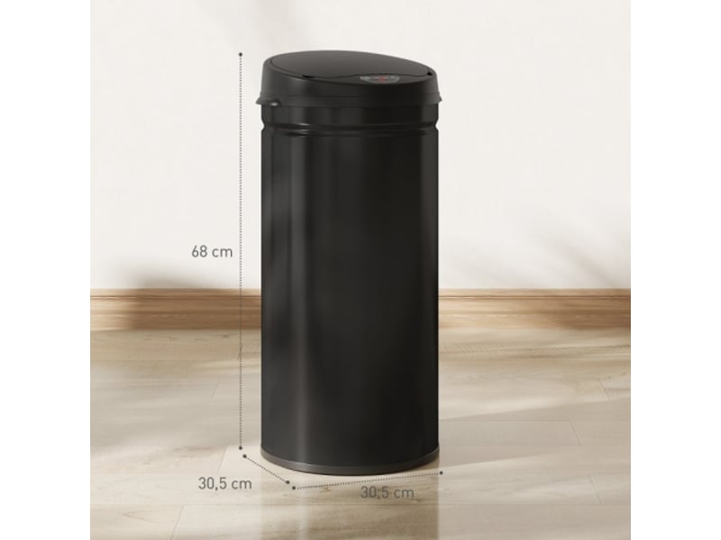 Poubelle à capteur 42 l en inox, sans contact, fermeture douce, pour cuisine hygiénique - Conforama C