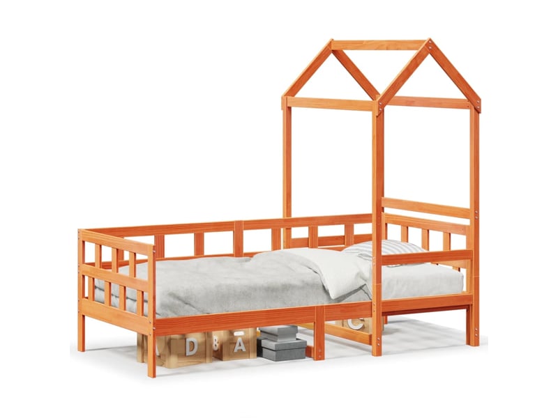 Lit simple- lit adulte - lit de jour avec toit sans matelas 80x200 cm bois massif - Conforama A