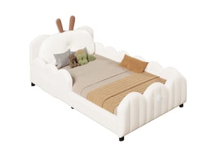 Lit simple 90x200 cm <strong>MAISENTIEL</strong>  <strong></strong> coloris beige
