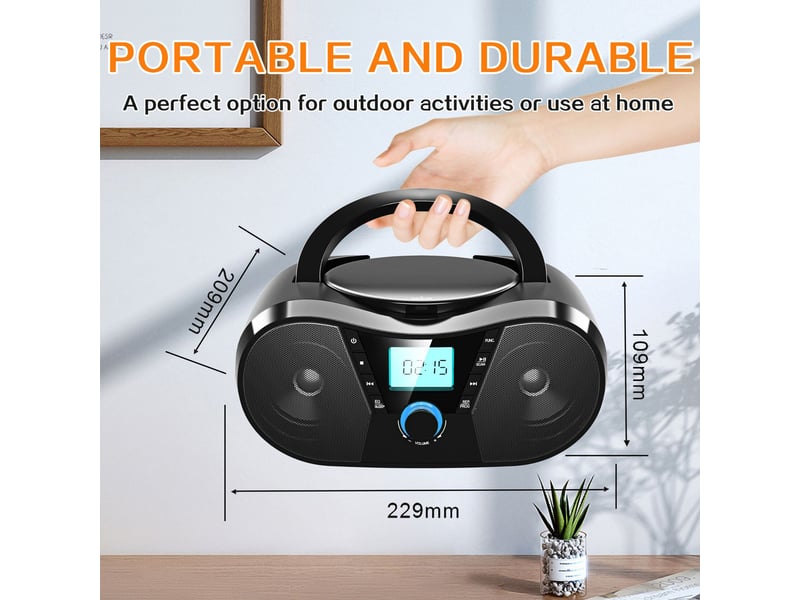  Lecteur cd avec bluetooth et radio fm stéréo – son cristallin, entrée usb et aux-in  - Conforama B