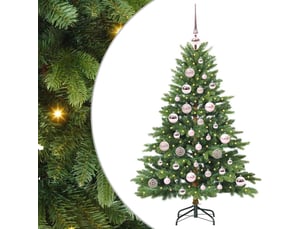 Sapin de noël artificiel, arbre de noël avec 150 led vert 120 cm pe et pvc shl7883