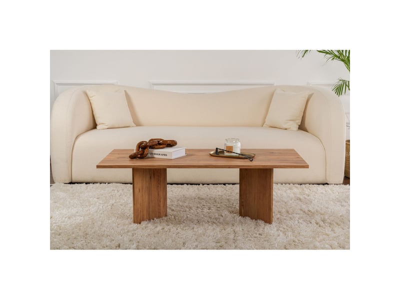  Table basse de salon en bois mdf mélaminé pin atlantique 119 x 60 x 40 cm  - Conforama C