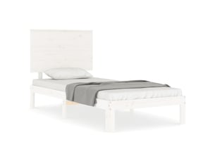 Lit simple 90x200 cm coloris blanc