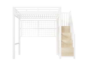Lit mezzanine 90x200 cm <strong>ZOVIRA</strong>  <strong></strong> coloris blanc